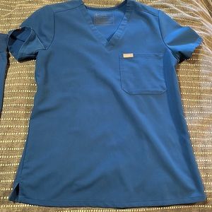 Figs royal blue jogger scrub set.